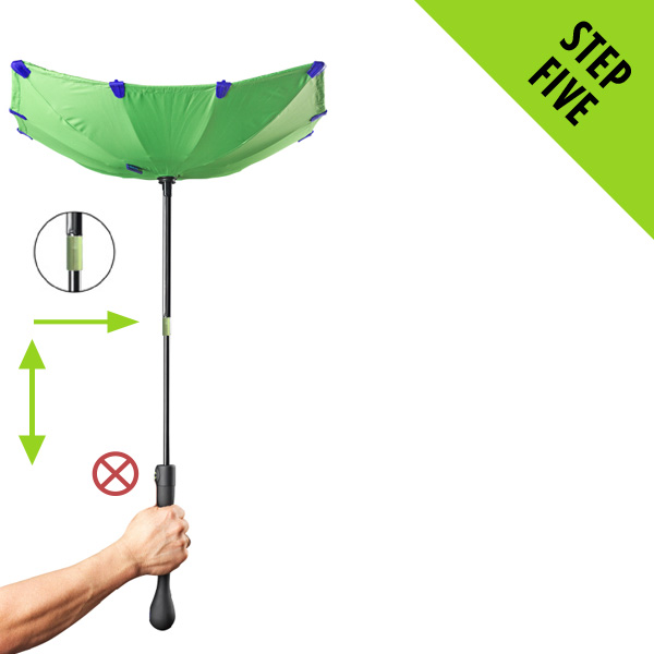 Gently pull your hands apart. This adds tension to the canopy. Release both hands, your Chimella will stay in position.