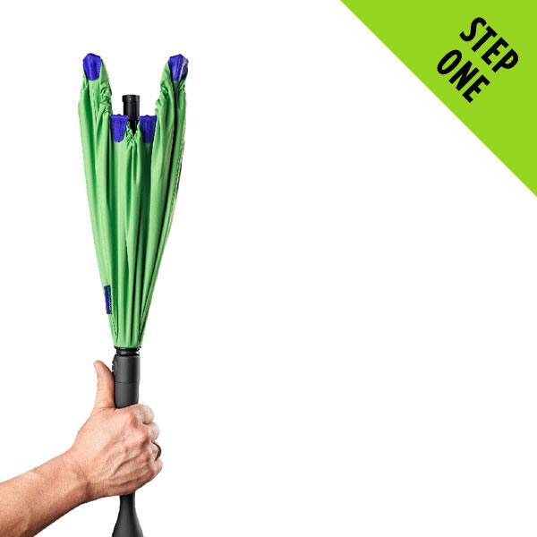 Hold the Chimella by the handle, point it up your open chimney with your thumb over the open/close button.